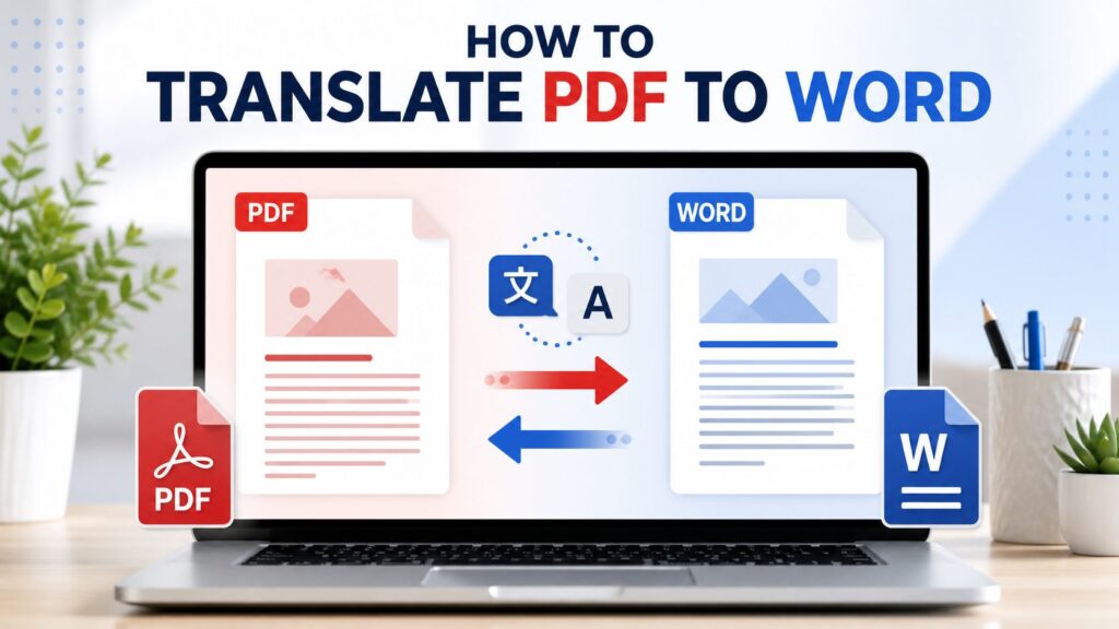 PDF document being converted into an editable Word file