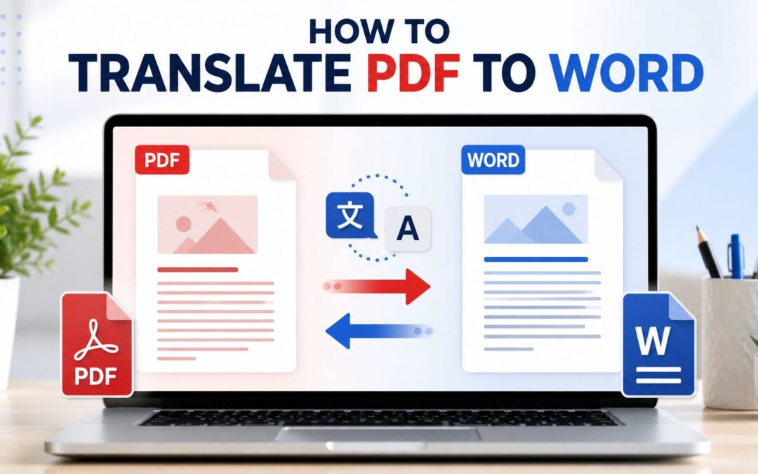 PDF document being converted into an editable Word file